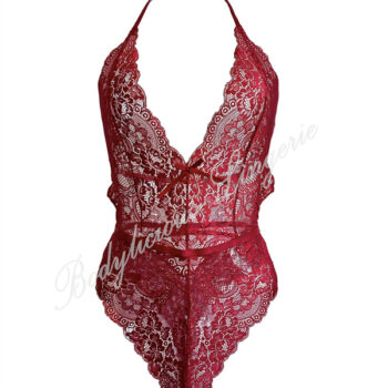 Sexy Halter Neck Lace bodysuit