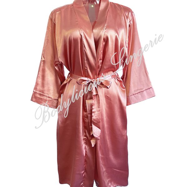 Classic Plain Satin Gown – Dark Pink, M