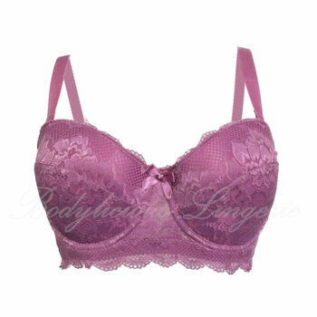 D Cup:Underwired Padded Lace Bra