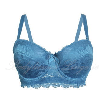 D Cup:Underwired Padded Lace Bra