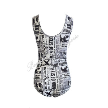 Newspaper Print Nylon Swimwear
