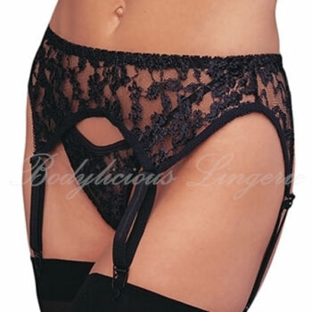 Floral Lace Suspender Belt