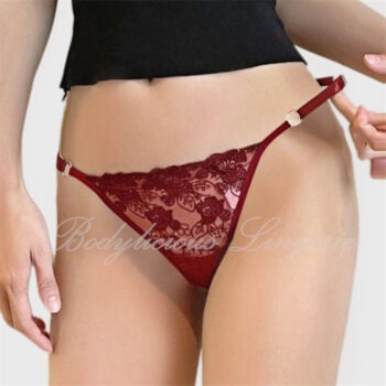Adjustable Floral Lace Crotchless