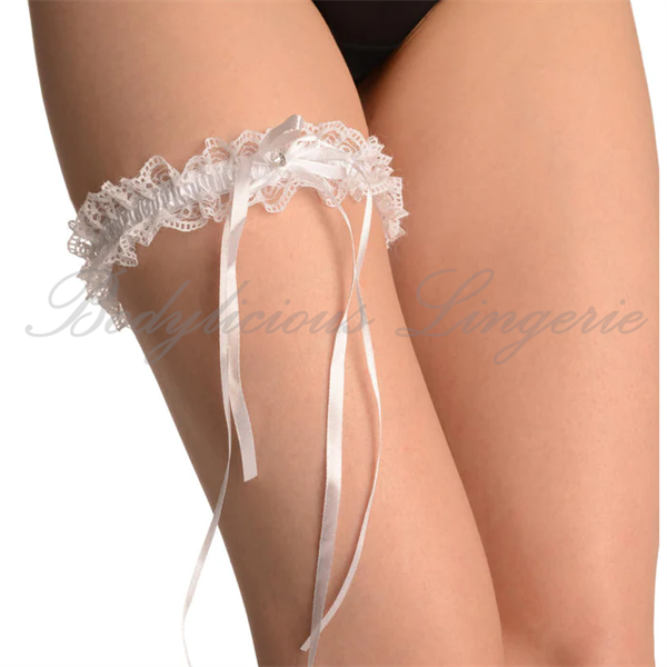White Wedding Bridal Garter