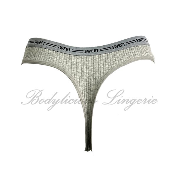 Sweet Ribbed Cotton Thong