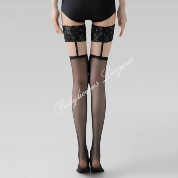 Sheer Stocking With Lace Garter