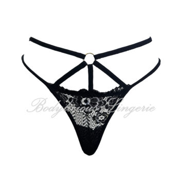 Crossover Strap Centrepiece Lace T-string