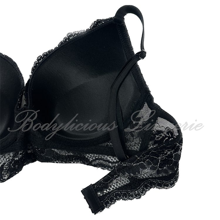 Silver Thread Embroidery Lace Bra