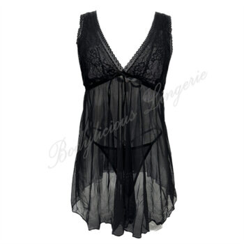 Sheer Lace Nighty With G-string