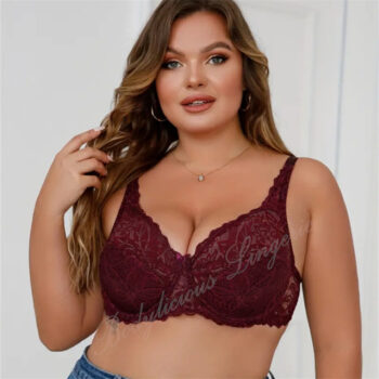 D Cup: Floral Lace Lightly Padded Bra