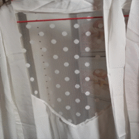 Satin Robe with Sheer Dot Back and Lace Cuffs photo review