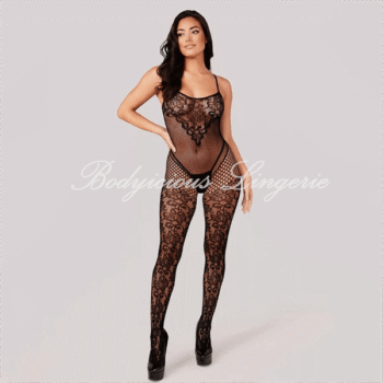 Floral Lace Mesh Bodystocking
