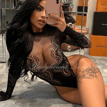 Long-Sleeve Bodysuit with Circular Pattern