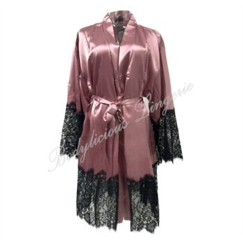 Satin Gown With Long Lace Detial