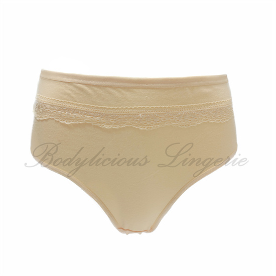 Women's mid - rise modal panties, delicate lace waistband, breathable & stylish.