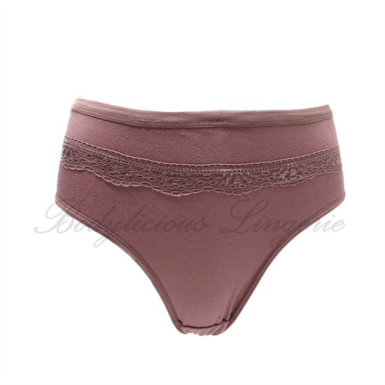 Women's mid - rise modal panties, delicate lace waistband, breathable & stylish.