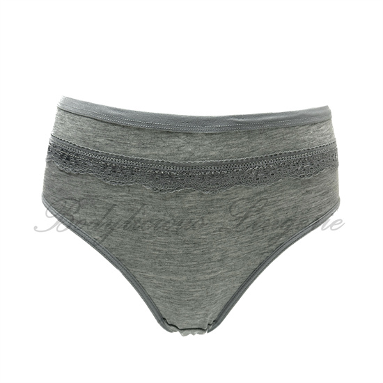 Cotton Hight Waist Brief With Lace Tirm