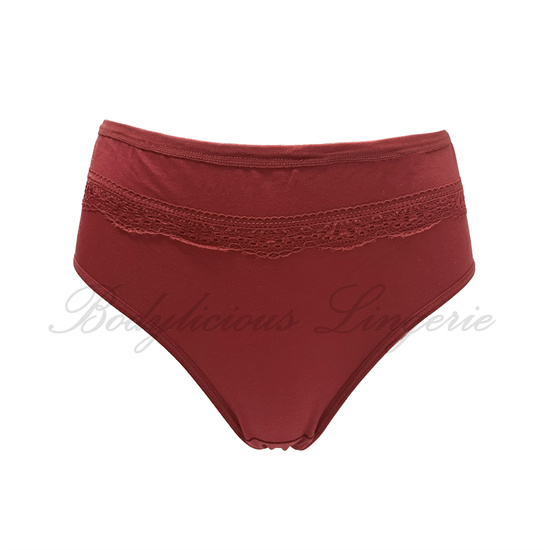 Women's mid - rise modal panties, delicate lace waistband, breathable & stylish.
