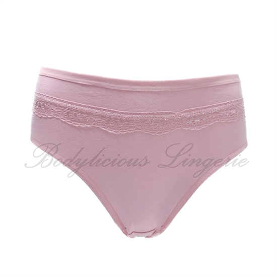 Cotton Hight Waist Brief With Lace Tirm
