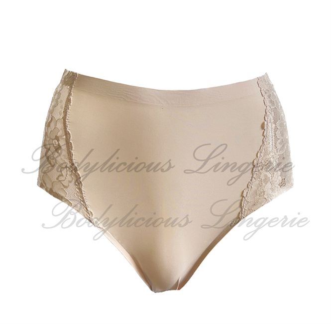 Seamless-Panty-With-Lace-871033P-Beige