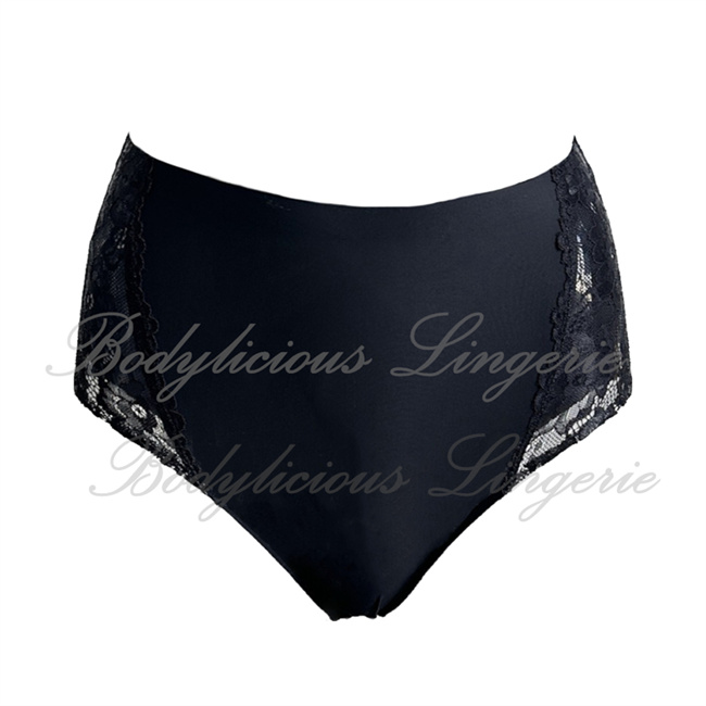 Seamless-Panty-With-Lace-871033P-Black