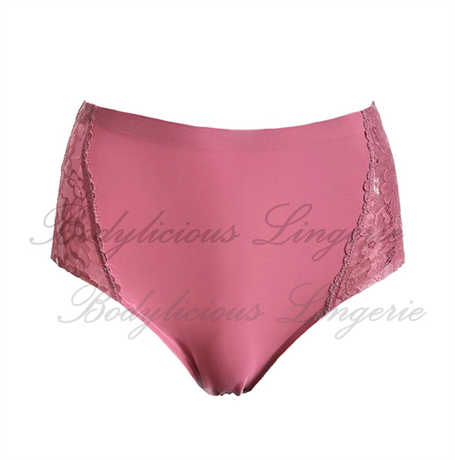 Seamless-Panty-With-Lace-871033P-Dark-pink