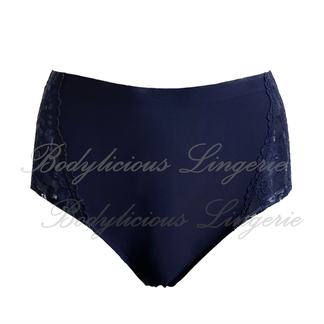 Seamless-Panty-With-Lace-871033P-Navy