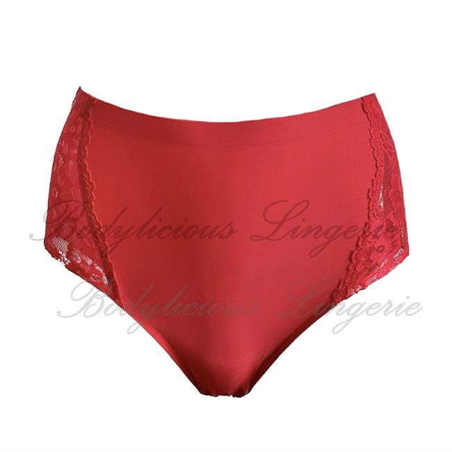 Seamless-Panty-With-Lace-871033P-Red