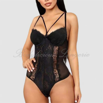 Lace Crisscross Strap Bodysuit