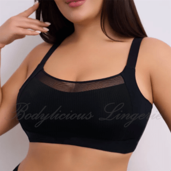 Seamless Mesh-Trimmed Bra