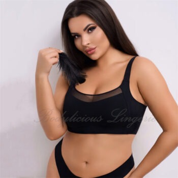 Seamless Mesh-Trimmed Bra