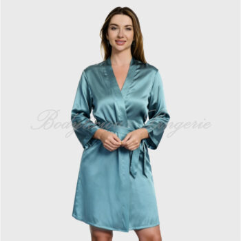 Pale Teal Satin Robe