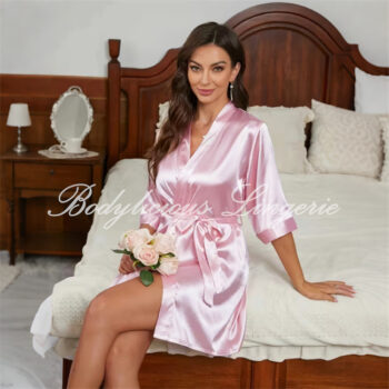 Pastel Pink Satin Robe