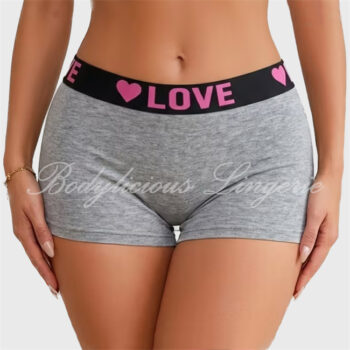 Cotton Boyleg With Love Print Waistband