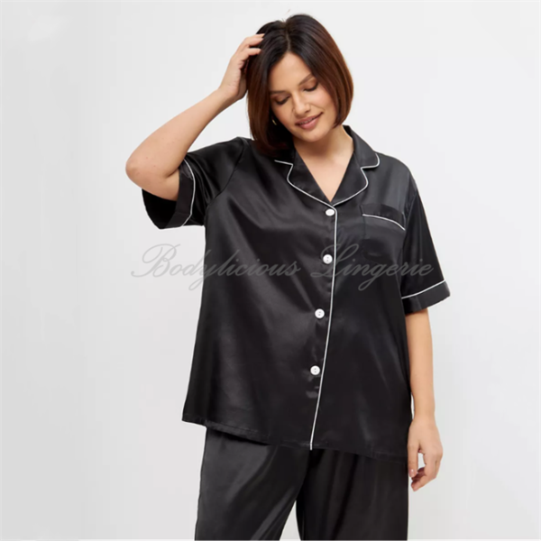 Satin Short Sleeve & Long Pant Pajama