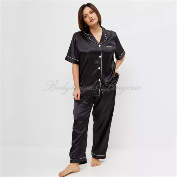 Satin Short Sleeve & Long Pant Pajama
