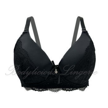 D cup: Lace-Trimmed Contour Bra