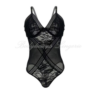 Black Floral Lace Bodysuit