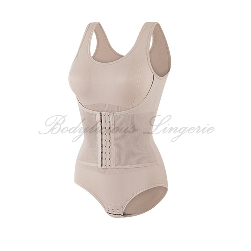 Tummy Control Shapewear Bodysuit -Beige by Bodylicious Lingerie