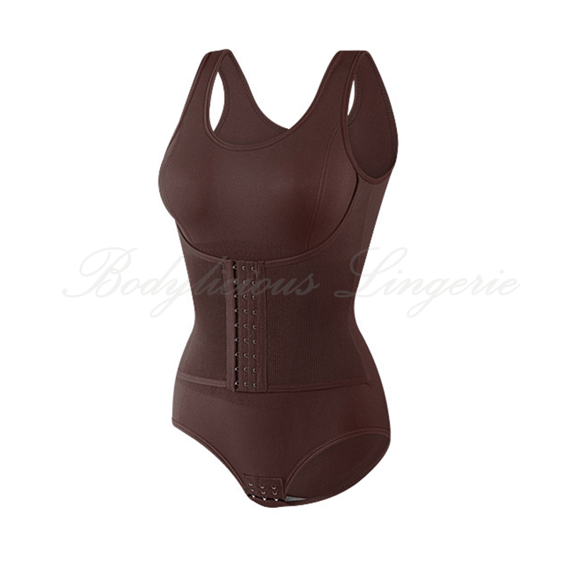 Tummy Control Shapewear Bodysuit Brown by Bodylicious Lingerie