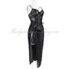 Black Corset Maxi Lingerie - Lace & Rhinestone Detail by Bodylicious Lingerie