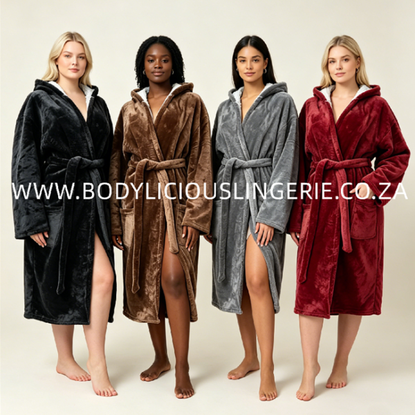 Velvet Hooded Fleece Winter Robe