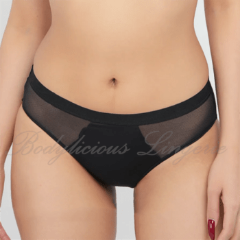 Sheer Mesh Side Panel Mid Rise Bikini