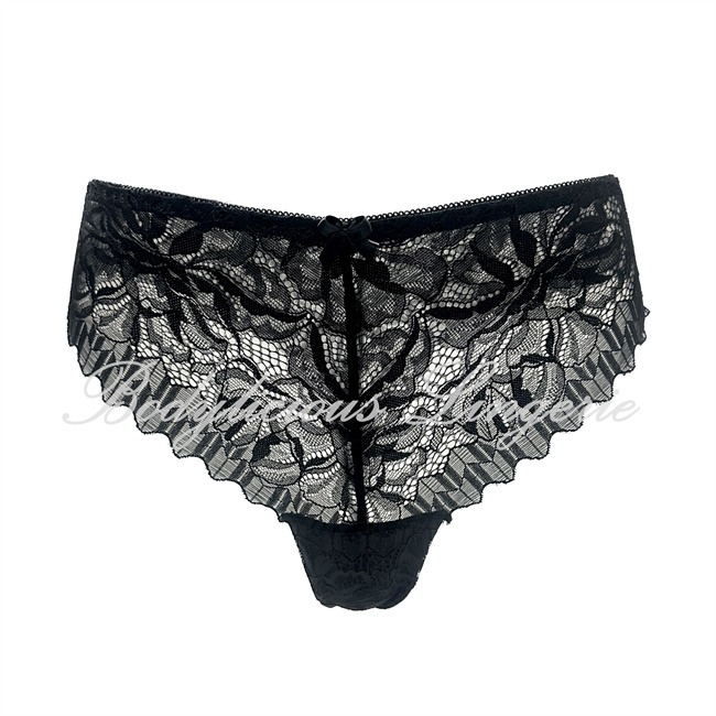 838P-Black 838P-Black:Black delicate floral lace women’s everyday brief underwear