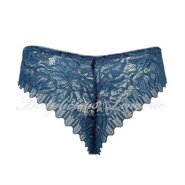 838P-Teal-1 838P-Teal:Teal floral lace women’s cheeky bikini back view underwear from Bodylicious Lingerie