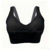 8808D-Black-7 Black plus size wire-free seamless comfort bra M-5XL by Bodylicious Lingerie full figure support