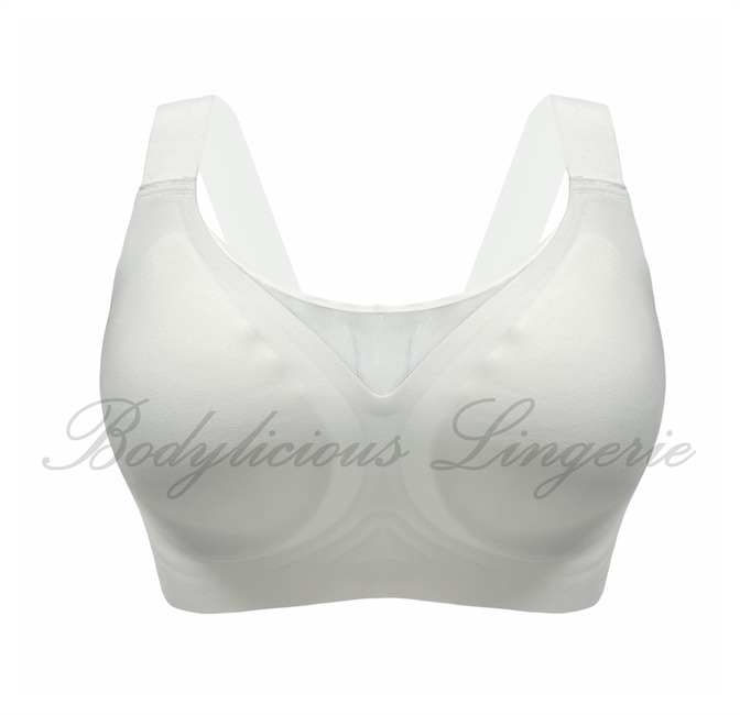 Plus Size Wireless Full Coverage Bra White Bodylicious Lingerie
