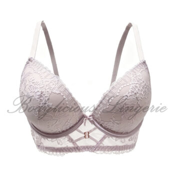 B/C Cup: Floral Lace Longline Bra