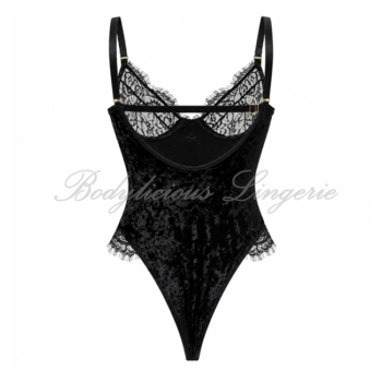 Lace & Velvet Underwire Teddy Bodysuit