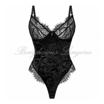 Lace & Velvet Underwire Teddy Bodysuit